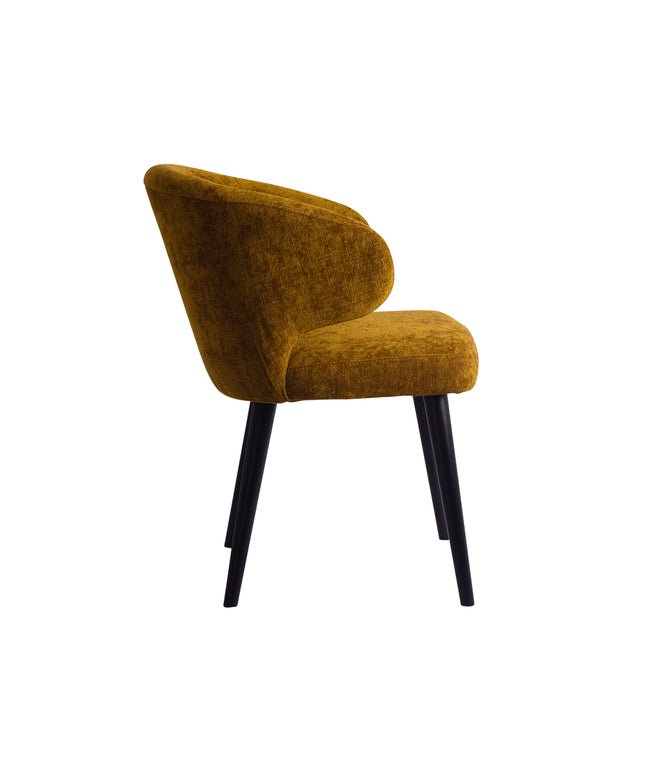 Fiori Yellow 6057 dining chair black wood legs
