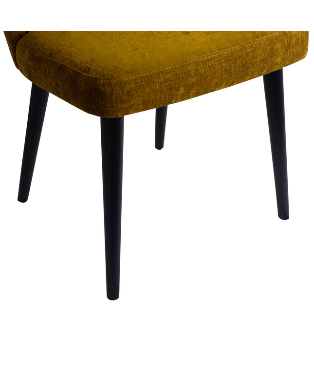 Fiori Yellow 6057 dining chair black wood legs