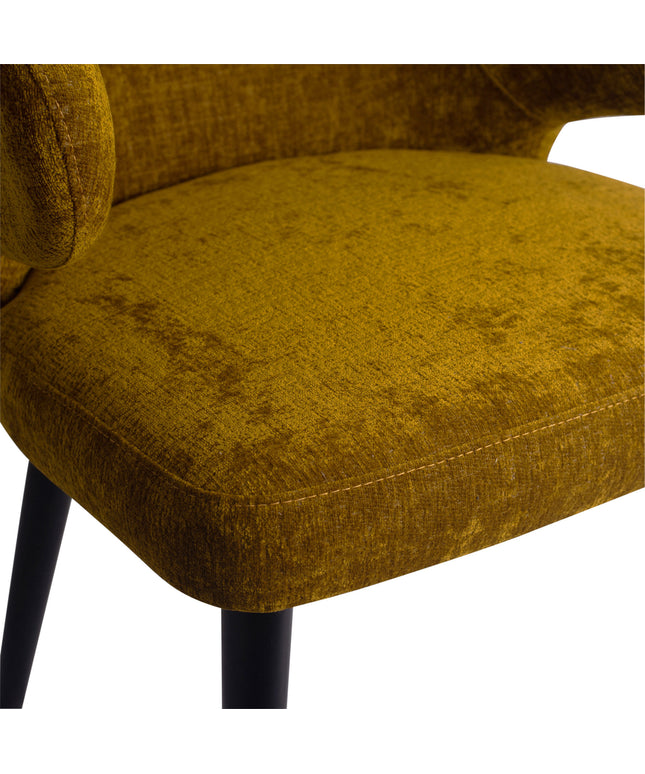 Fiori Yellow 6057 dining chair black wood legs