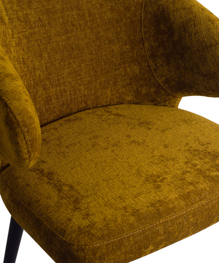 Fiori Yellow 6057 dining chair black wood legs