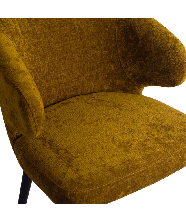 Fiori Yellow 6057 dining chair black wood legs
