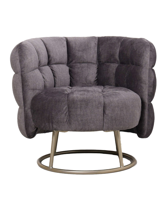 Fluffy Grey fauteuil vogue 16 graphite gold base