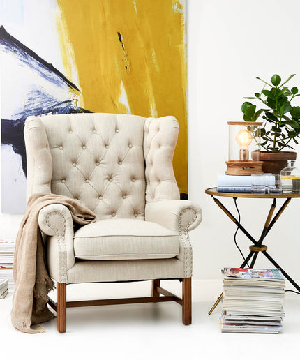 Franklin Park Wing Chair Linen Flax