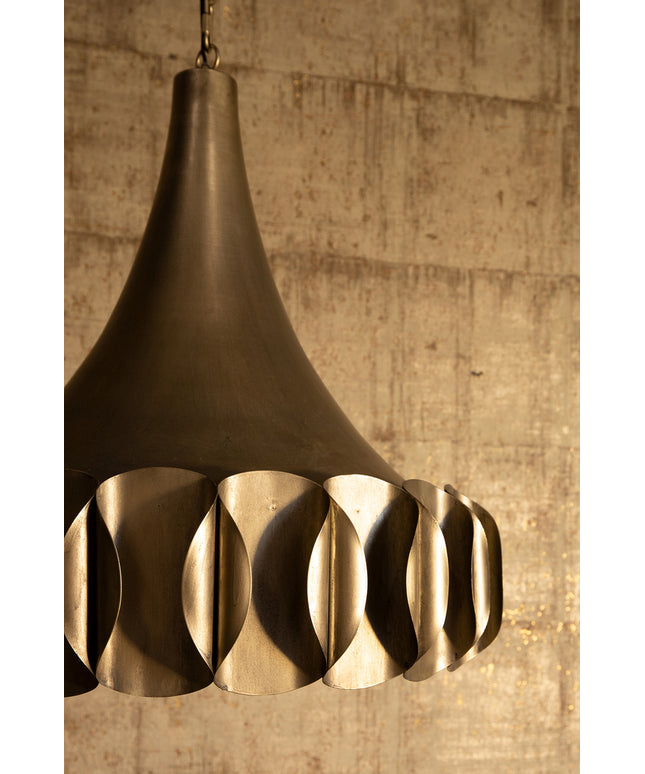 Gindy Gold metal hanging lamp curved rounds design