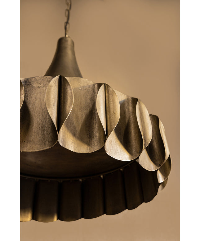 Gindy Gold metal hanging lamp curved rounds design
