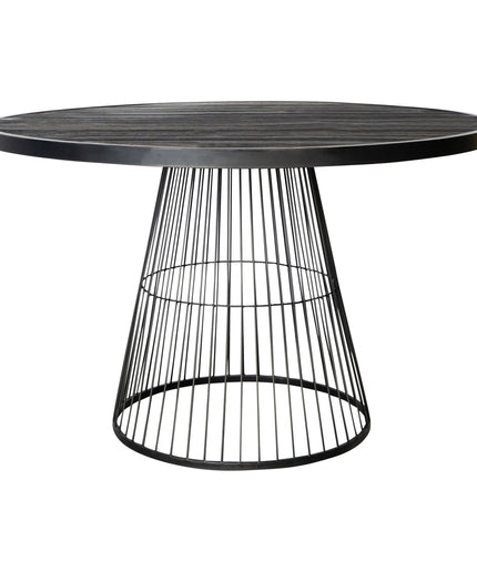 Ginna Black metal coffee table cone foot round