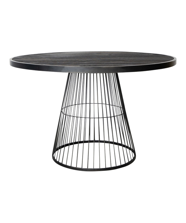 Ginna Black metal coffee table cone foot round