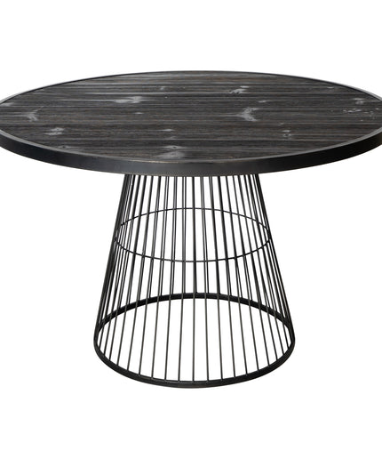 Ginna Black metal coffee table cone foot round