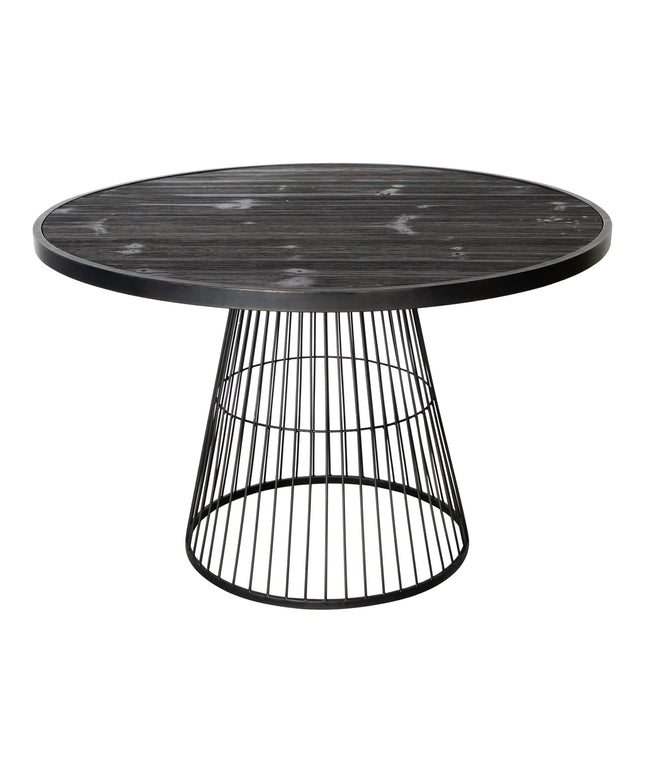 Ginna Black metal coffee table cone foot round