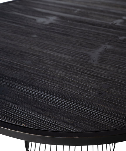 Ginna Black metal coffee table cone foot round