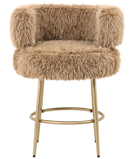 Hair brown bar chair metal base