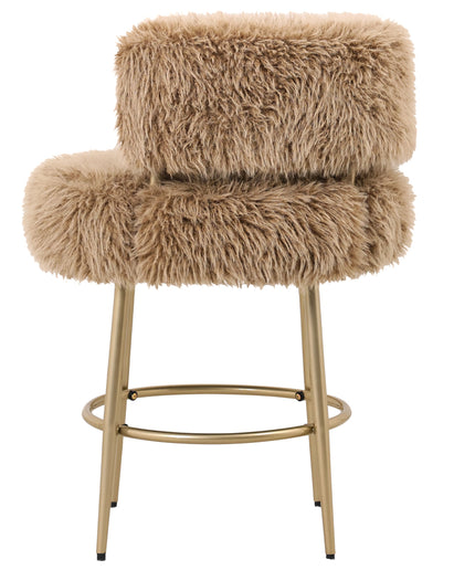 Hair brown bar chair metal base