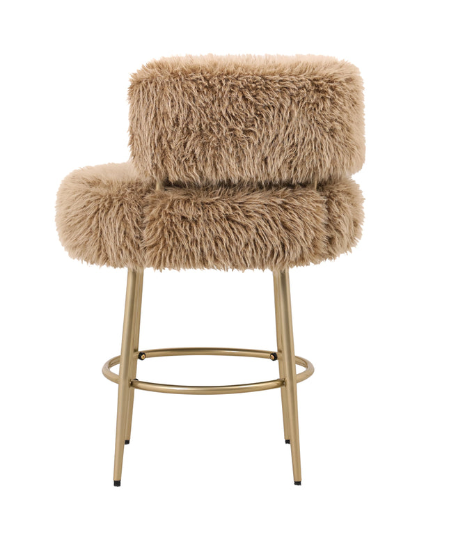 Hair brown bar chair metal base