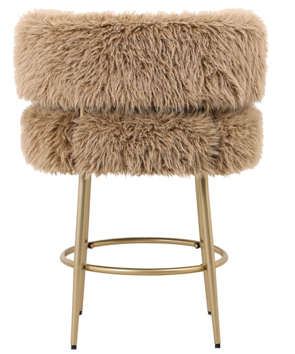 Hair brown bar chair metal base