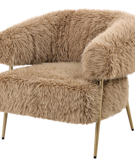 Hair brown fauteuil metal base