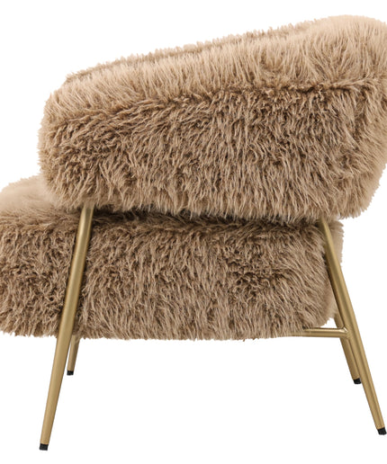Hair brown fauteuil metal base