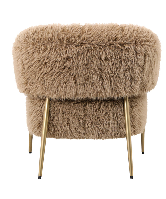 Hair brown fauteuil metal base