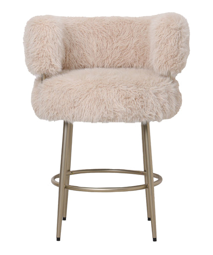 Hair Cream bar chair champagne metal base