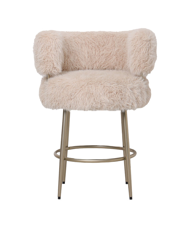 Hair Cream bar chair champagne metal base
