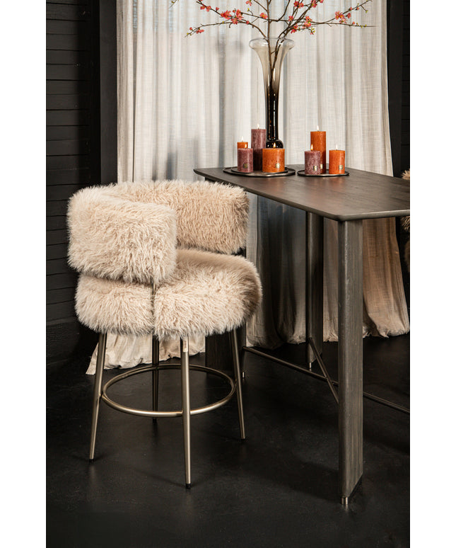 Hair Cream bar chair champagne metal base
