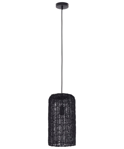 Idris Black iron hanging lamp long wired cilinder