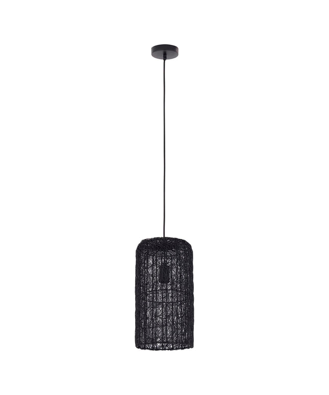 Idris Black iron hanging lamp long wired cilinder