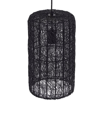 Idris Black iron hanging lamp long wired cilinder