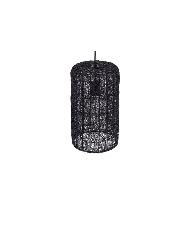 Idris Black iron hanging lamp long wired cilinder