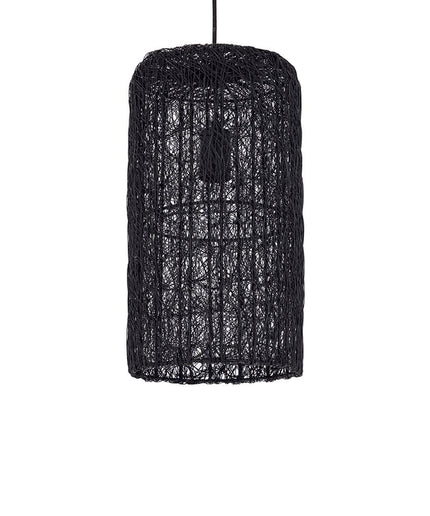 Idris Black iron hanging lamp long wired cilinder