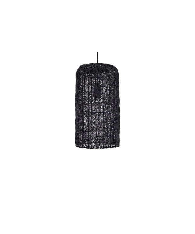Idris Black iron hanging lamp long wired cilinder