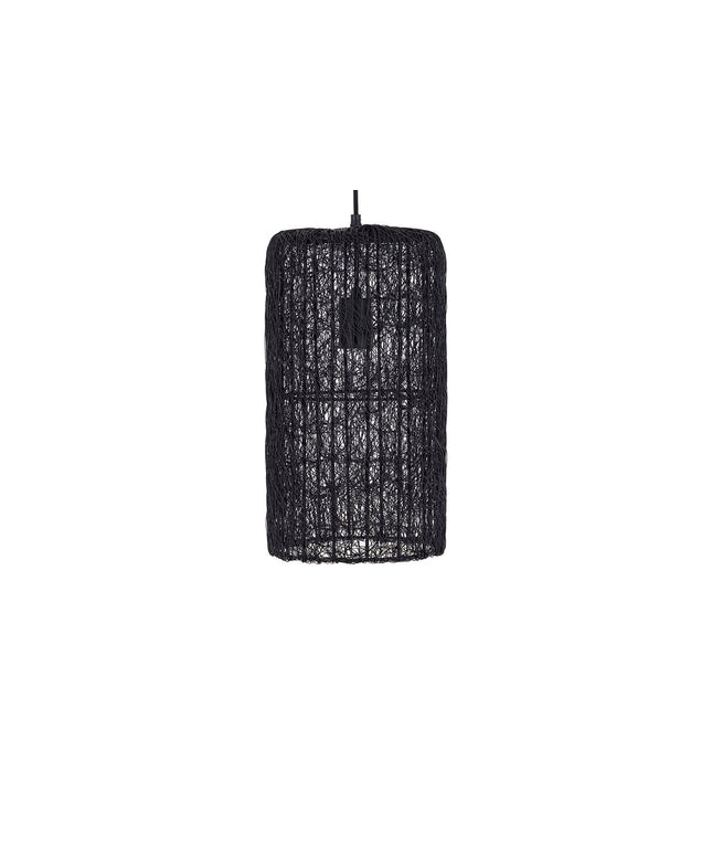 Idris Black iron hanging lamp long wired cilinder