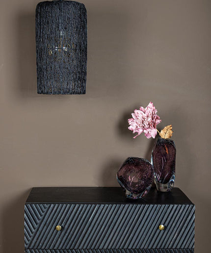 Idris Black iron hanging lamp long wired cilinder