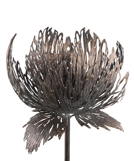 Index Grey iron floor lamp upgrowing leaves round