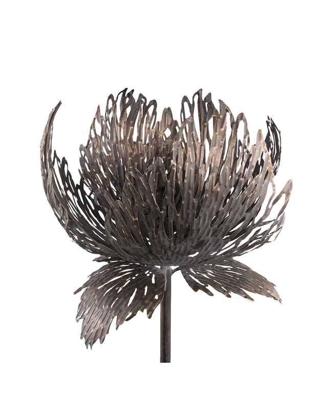 Index Grey iron floor lamp upgrowing leaves round