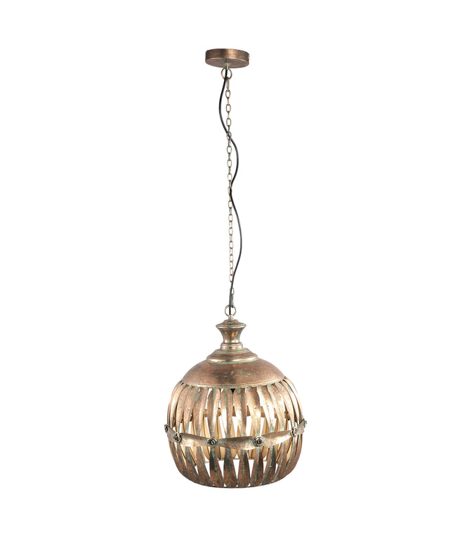 Ixavi Gold iron hanging lamp knotted look shade