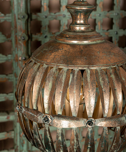 Ixavi Gold iron hanging lamp knotted look shade