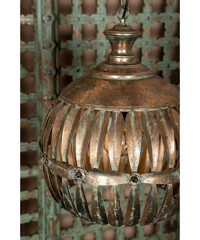 Ixavi Gold iron hanging lamp knotted look shade