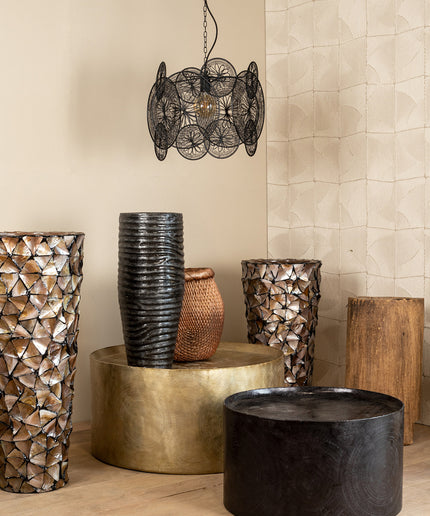 Jerry Bronze alu sheet coffeetable print round SV2