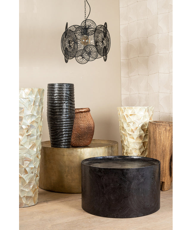 Jerry Bronze alu sheet coffeetable print round SV2