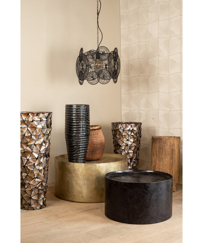 Jerry Bronze alu sheet coffeetable print round SV2