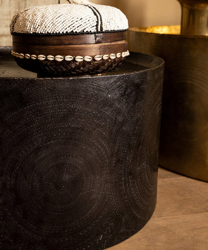 Jerry Bronze alu sheet coffeetable print round SV2