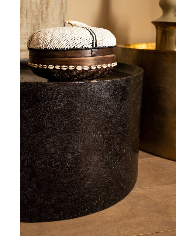 Jerry Bronze alu sheet coffeetable print round SV2
