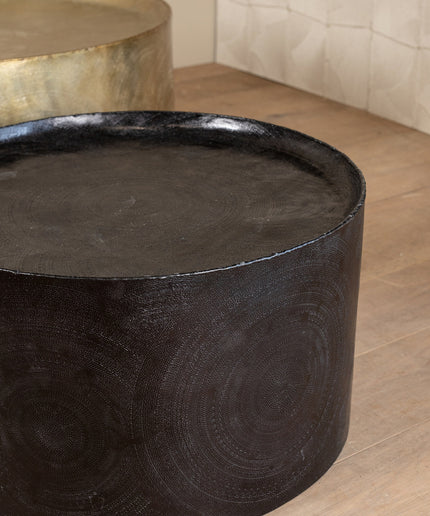 Jerry Bronze alu sheet coffeetable print round SV2