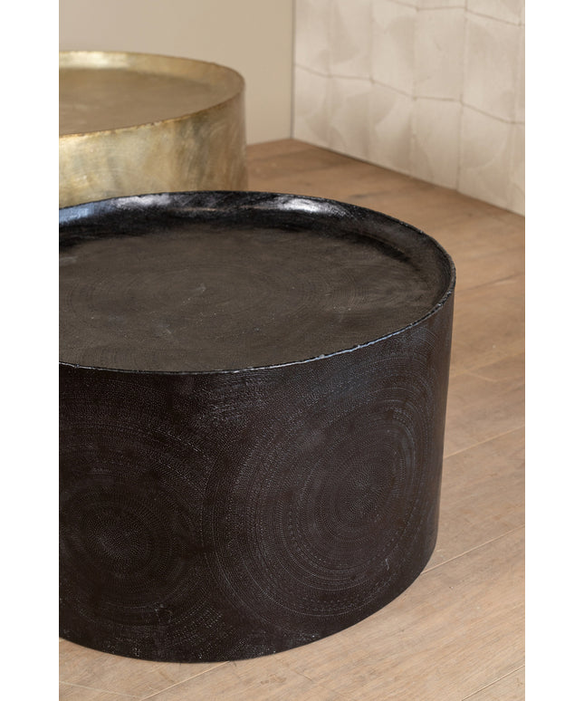 Jerry Bronze alu sheet coffeetable print round SV2