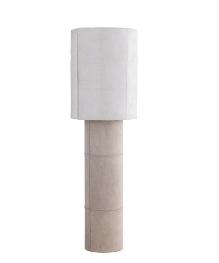 Joanne Beige suede floorlamp natural cowhair shade