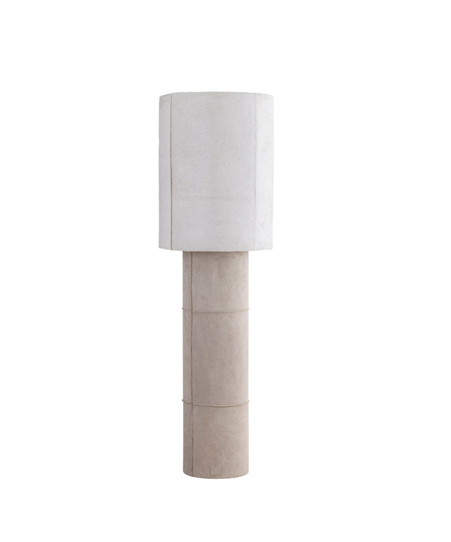 Joanne Beige suede floorlamp natural cowhair shade