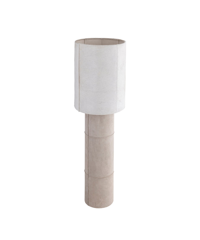Joanne Beige suede floorlamp natural cowhair shade