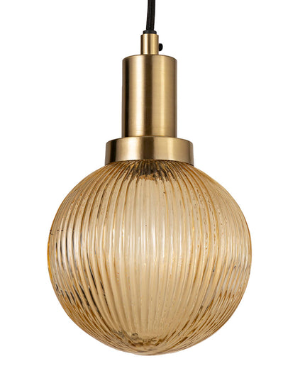 Juliet Amber glass hanging lamp 8 pcs swirl