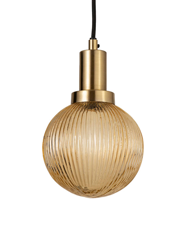 Juliet Amber glass hanging lamp 8 pcs swirl