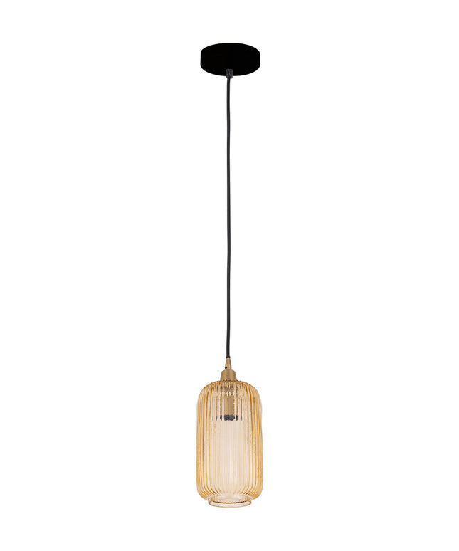Juliet Amber glass hanging lamp long